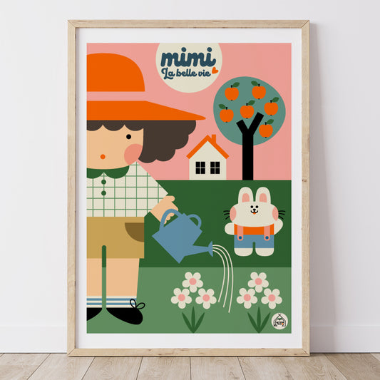 Affiche Mimi fait du jardinage!