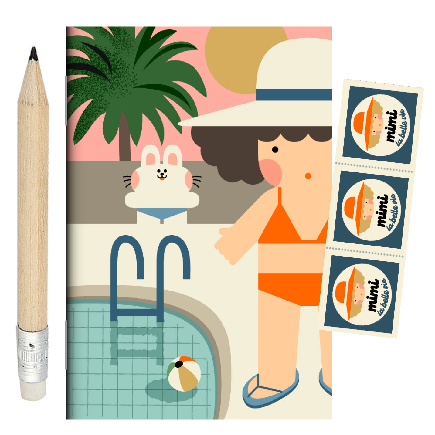 Mini papeterie Mimi à la piscine!
