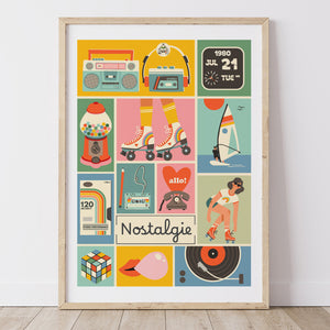 Affiche NOSTALGIE Patchwork 80's