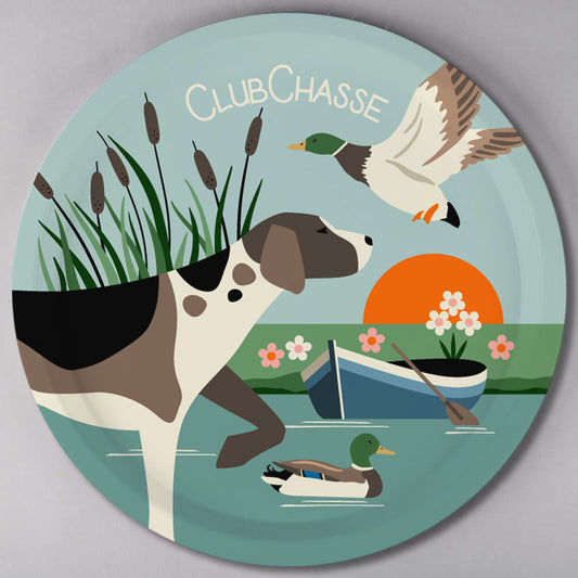 Plateau rond en bois - CLUB CHASSE