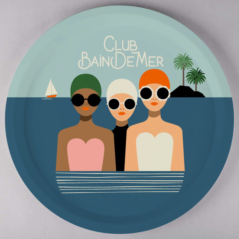 Plateau rond en Bois - CLUB BAIN DE MER