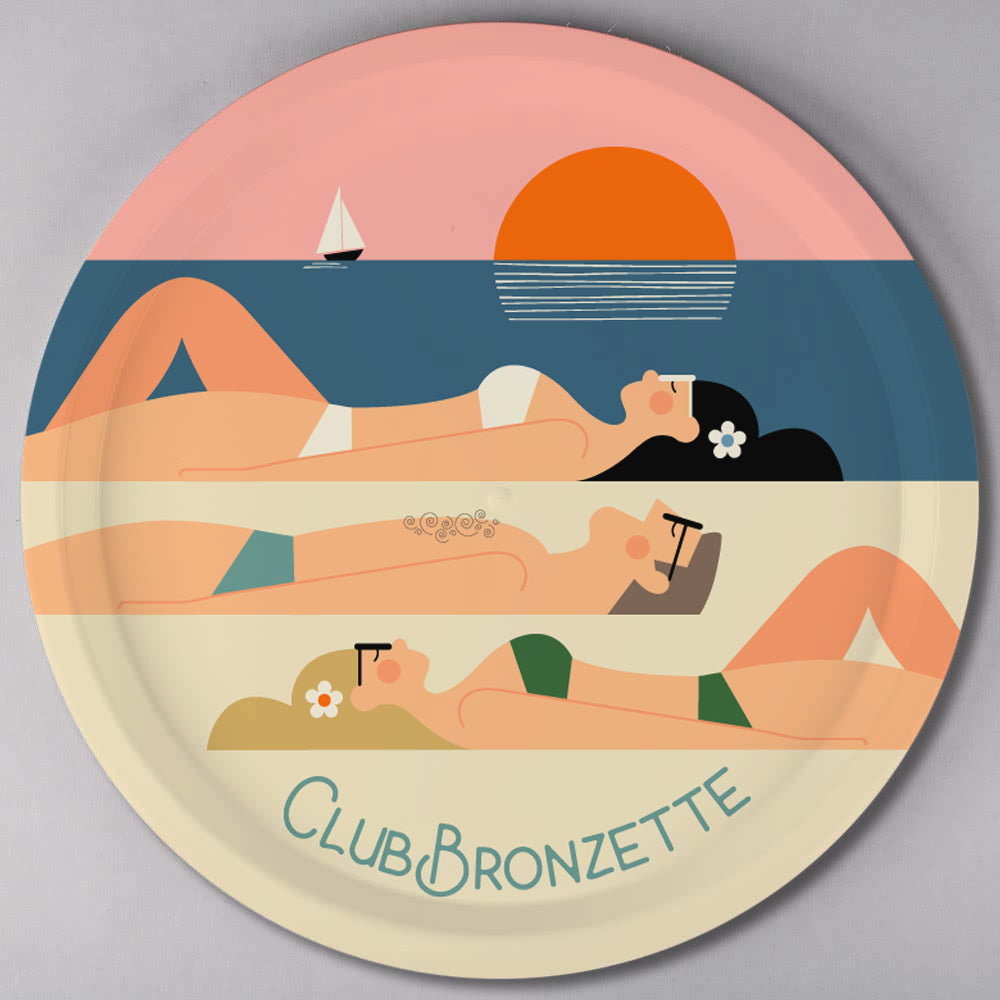 Plateau rond en bois - CLUB BRONZETTE