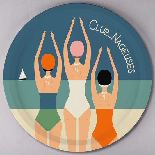 Plateau rond en bois - CLUB NAGEUSES