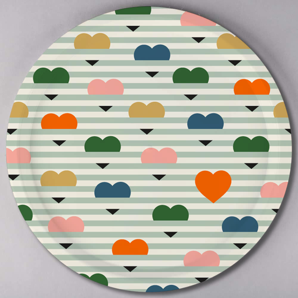 Plateau rond en bois - CLUB COEURS