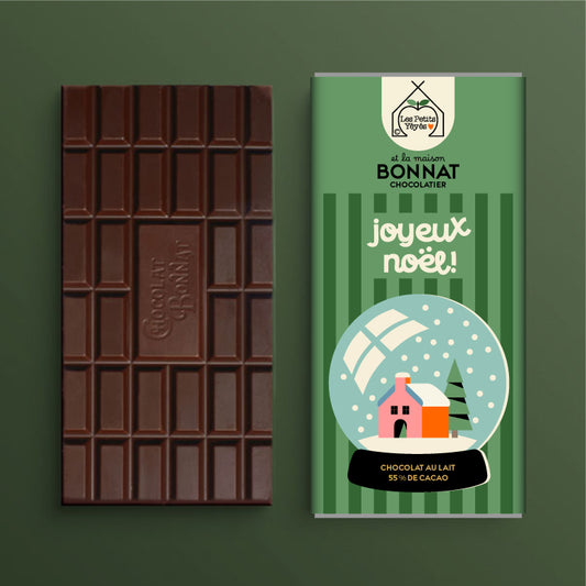Tablette de Chocolat JOYEUX NOËL Boule à Neige
