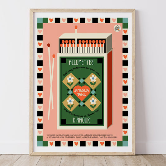 Affiche AMOUR FOU - Paquet d'Allumettes