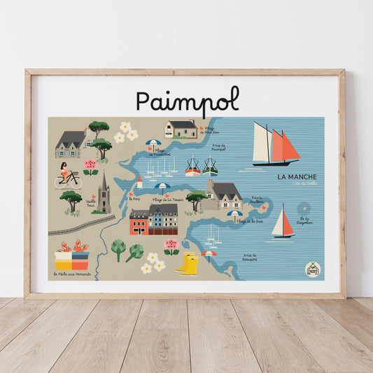 Affiche Carte Côtière PAIMPOL